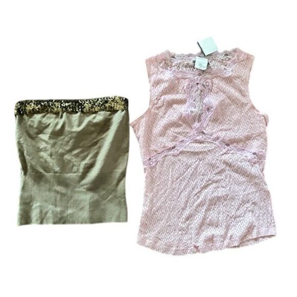 Bebe Lot of 2 Tops Women’s Size L Y2K NWT - Picture 2 of 8